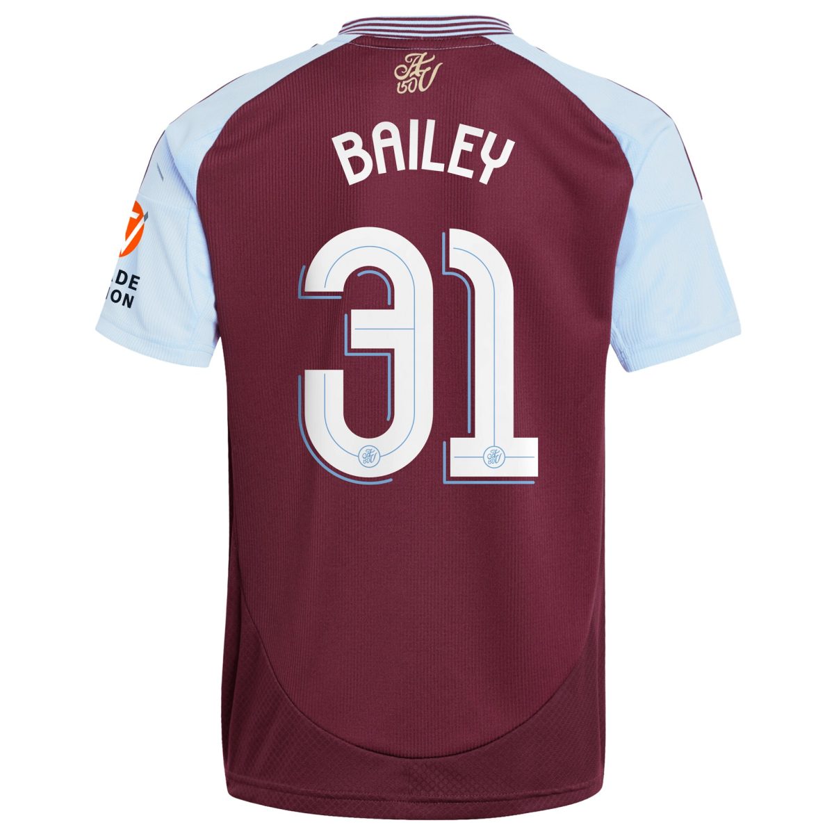 Aston Villa Shirts - aston villa adidas home shirt 2024-25 with bailey 31 cup printing Collection of Official Fan Gear