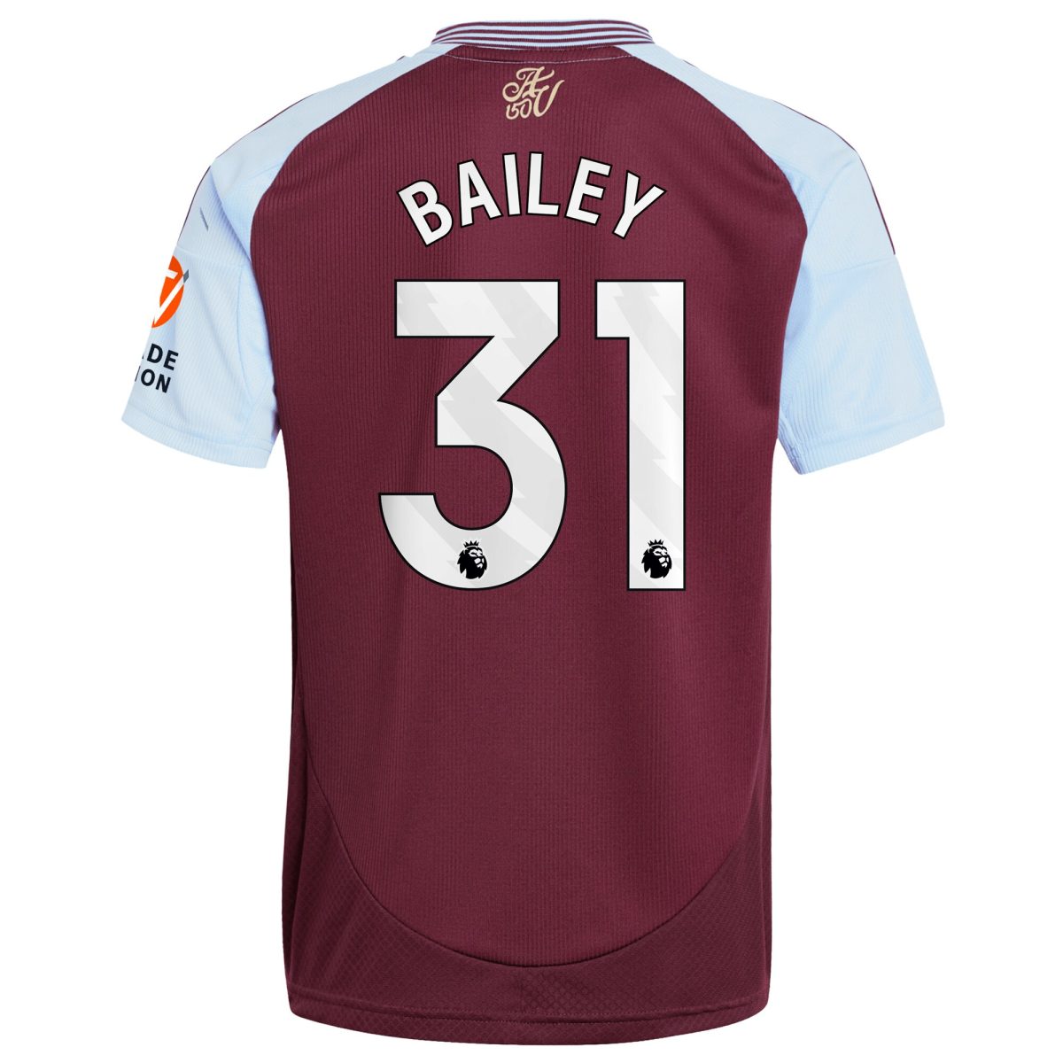 Aston Villa Shirts - aston villa adidas home shirt 2024-25 with bailey 31 printing Collection of Official Fan Gear