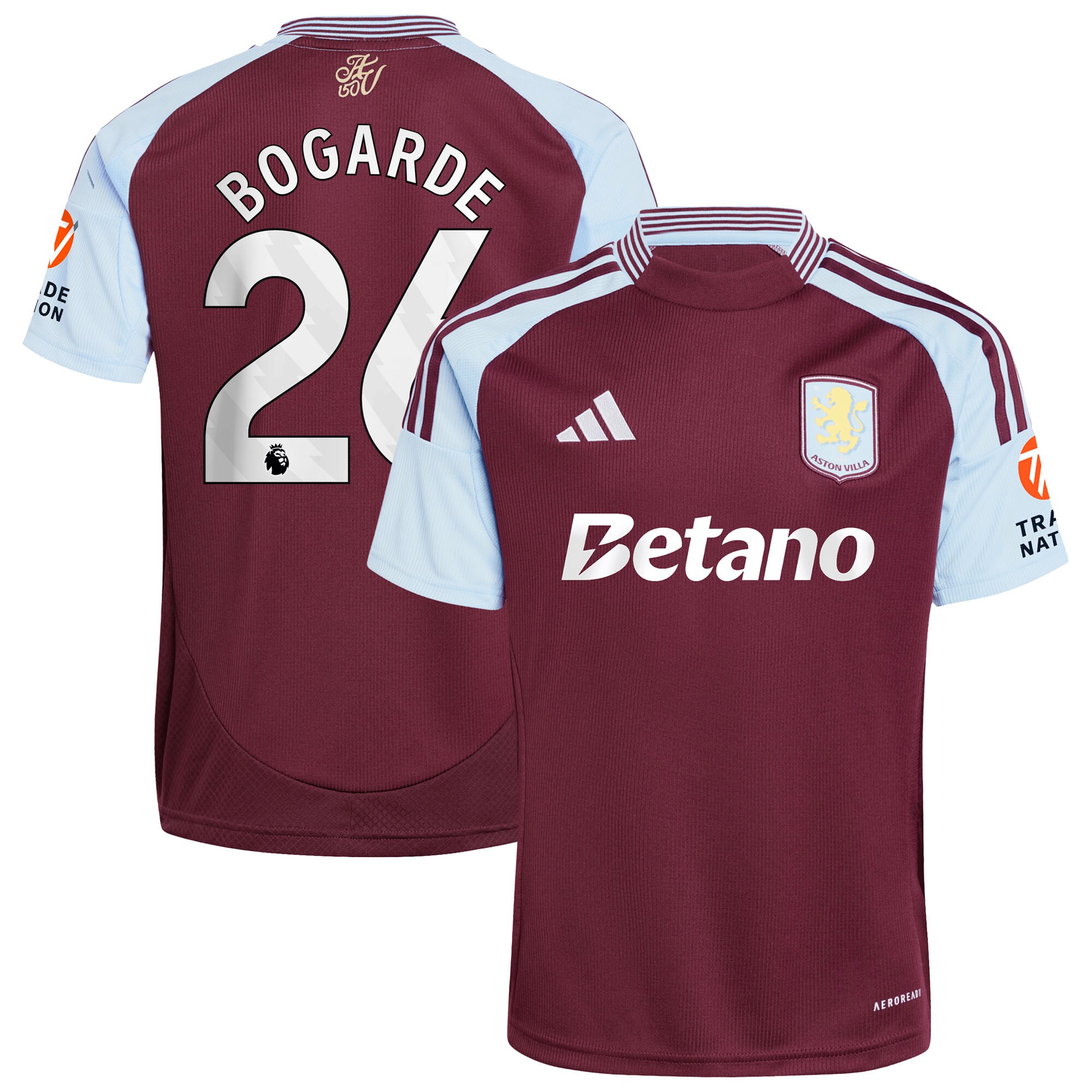 Aston Villa Shirts - aston villa adidas home shirt 2024-25 with bogarde 26 printing Collection of Official Fan Gear
