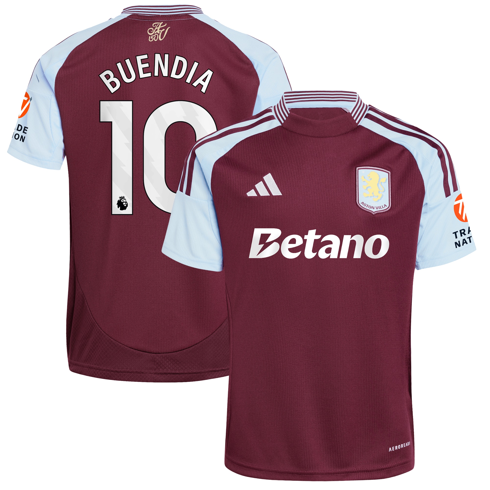 Aston Villa Shirts - aston villa adidas home shirt 2024-25 with buendia 10 printing Collection of Official Fan Gear