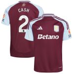Aston Villa Shirts - aston villa adidas home shirt 2024-25 with cash 2 printing Collection of Official Fan Gear