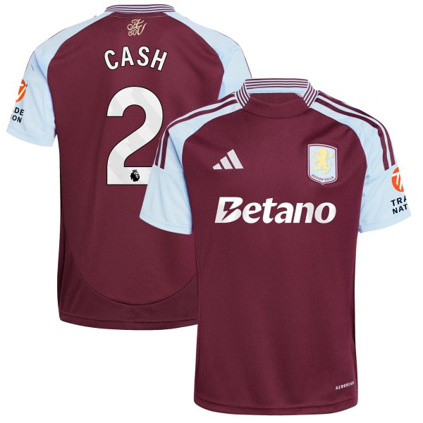 Aston Villa Shirts - aston villa adidas home shirt 2024-25 with cash 2 printing Collection of Official Fan Gear