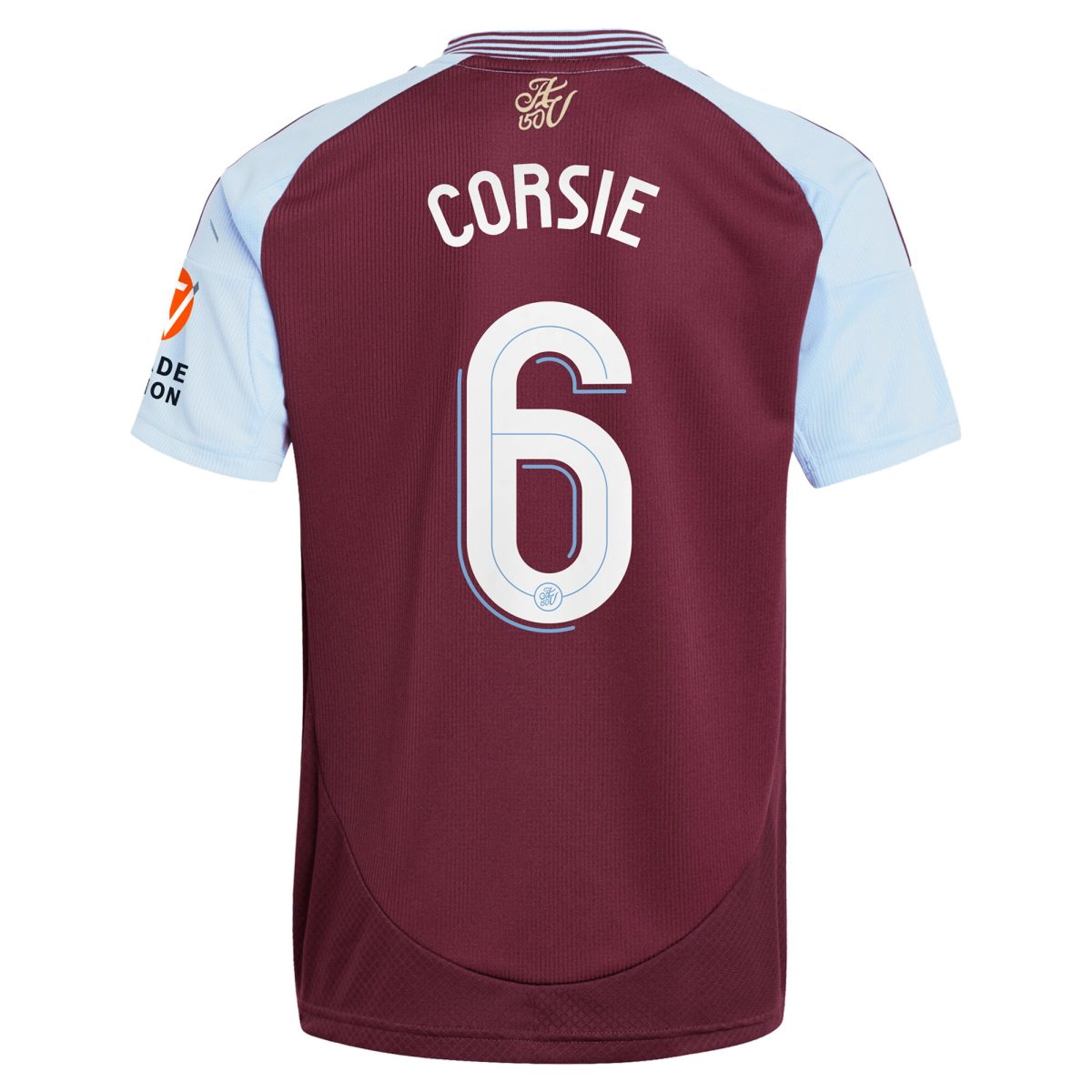 Aston Villa Shirts - aston villa adidas home shirt 2024-25 with corsie 6 cup printing Collection of Official Fan Gear