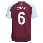 Aston Villa Shirts - aston villa adidas home shirt 2024-25 with corsie 6 cup printing Collection of Official Fan Gear