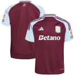 Aston Villa Shirts - aston villa adidas home shirt 2024-25 with custom printing Collection of Official Fan Gear