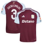 Aston Villa Shirts - aston villa adidas home shirt 2024-25 with diego carlos 3 cup printing Collection of Official Fan Gear