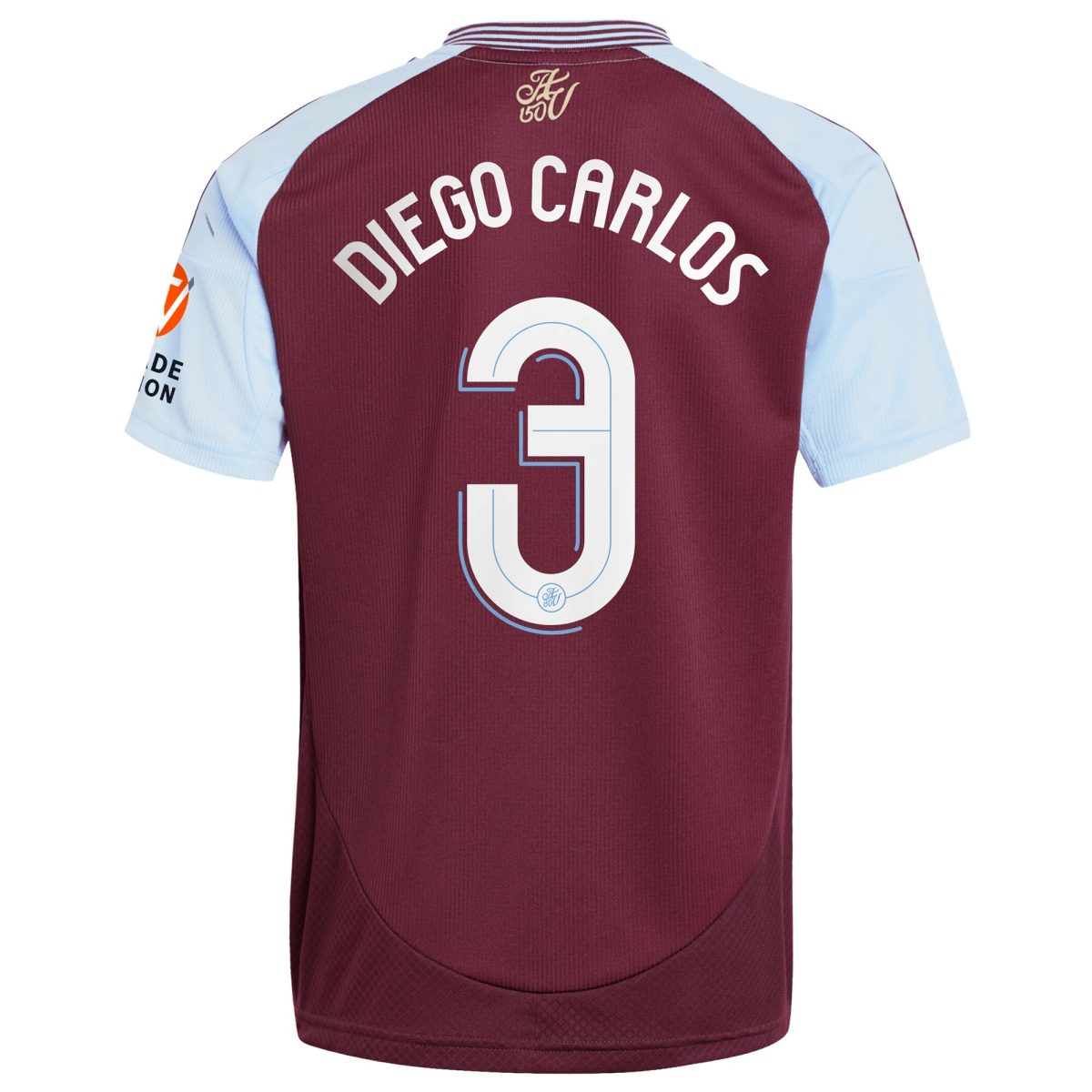Aston Villa Shirts - aston villa adidas home shirt 2024-25 with diego carlos 3 cup printing Collection of Official Fan Gear