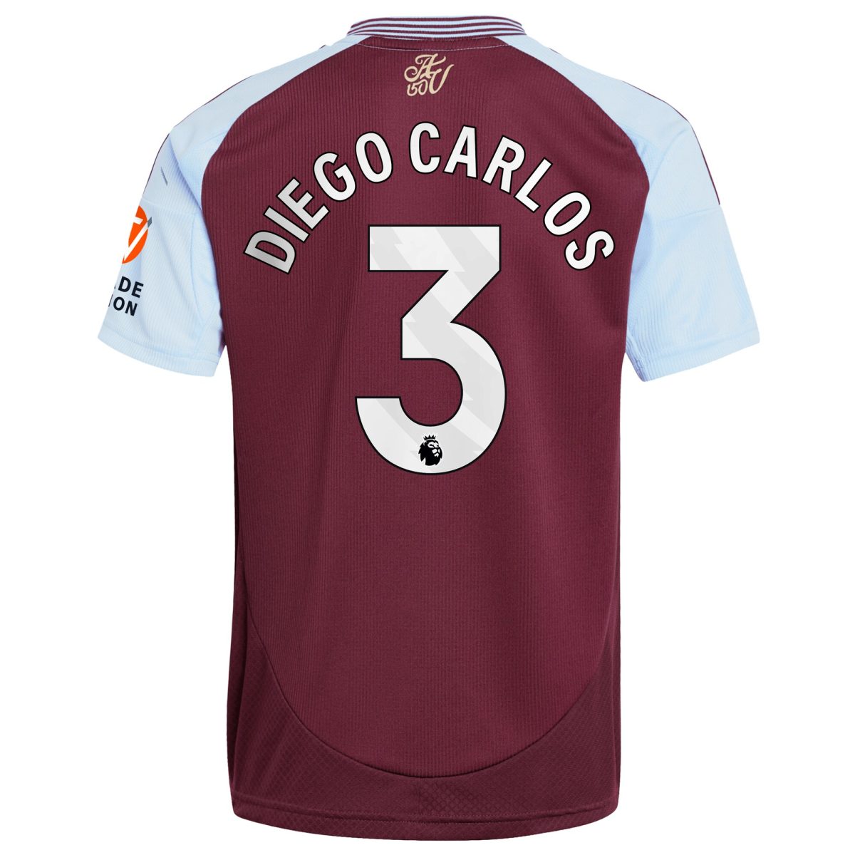 Aston Villa Shirts - aston villa adidas home shirt 2024-25 with diego carlos 3 printing Collection of Official Fan Gear