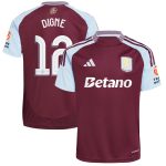 Aston Villa Shirts - aston villa adidas home shirt 2024-25 with digne 12 cup printing Collection of Official Fan Gear