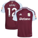 Aston Villa Shirts - aston villa adidas home shirt 2024-25 with digne 12 printing Collection of Official Fan Gear