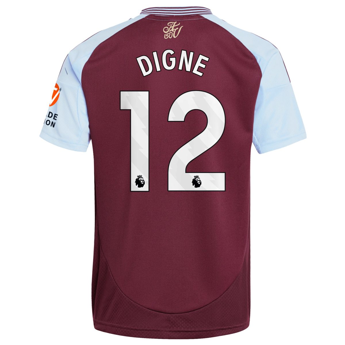 Aston Villa Shirts - aston villa adidas home shirt 2024-25 with digne 12 printing Collection of Official Fan Gear