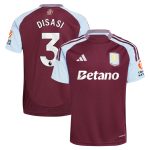 Aston Villa Shirts - aston villa adidas home shirt 2024-25 with disasi 3 printing Collection of Official Fan Gear