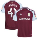 Aston Villa Shirts - aston villa adidas home shirt 2024-25 with j. ramsey 41 cup printing Collection of Official Fan Gear