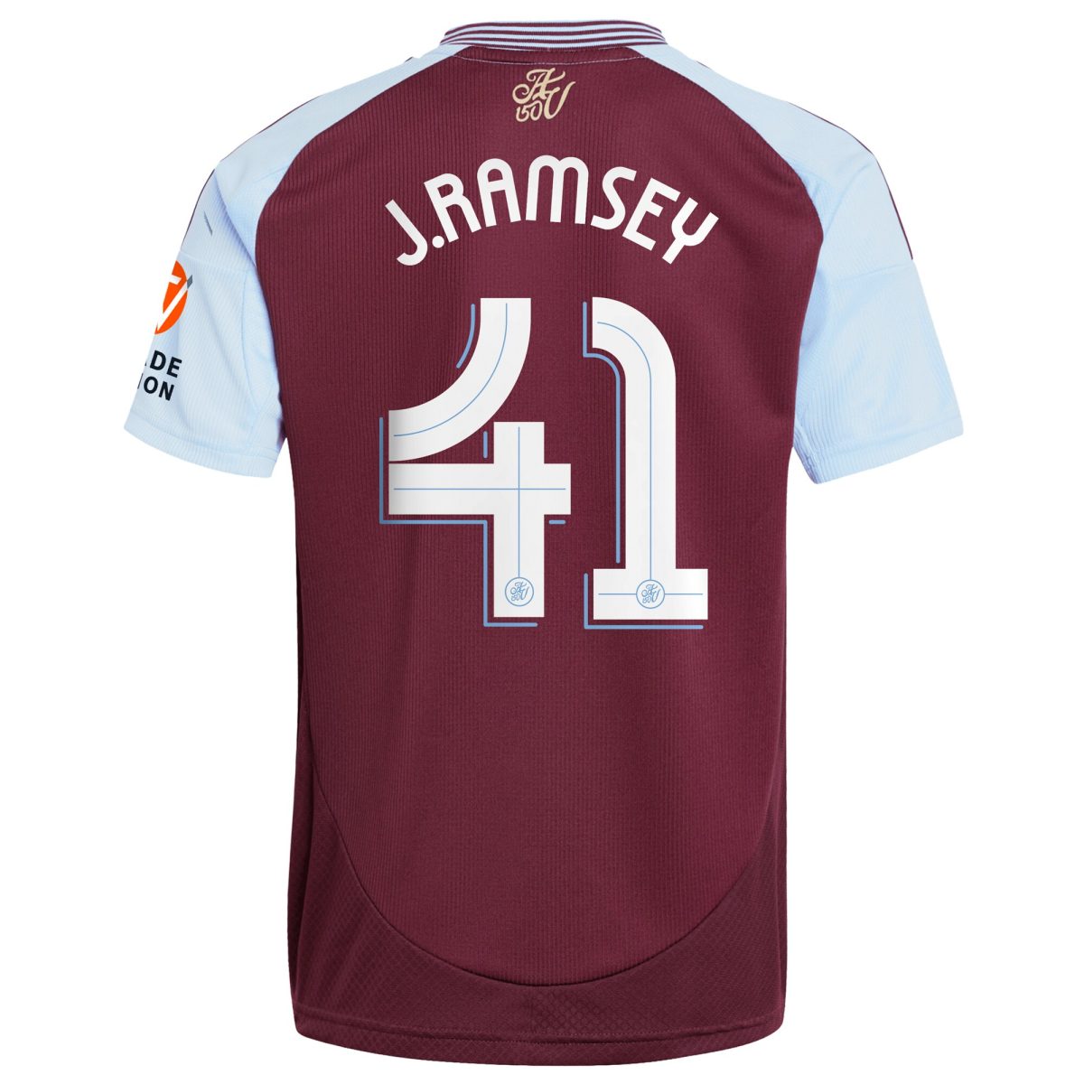 Aston Villa Shirts - aston villa adidas home shirt 2024-25 with j. ramsey 41 cup printing Collection of Official Fan Gear