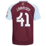 Aston Villa Shirts - aston villa adidas home shirt 2024-25 with j. ramsey 41 cup printing Collection of Official Fan Gear