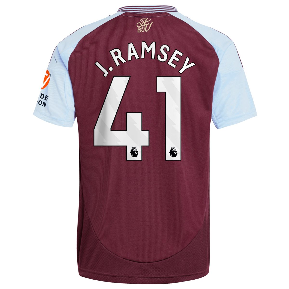 Aston Villa Shirts - aston villa adidas home shirt 2024-25 with j. ramsey 41 printing Collection of Official Fan Gear