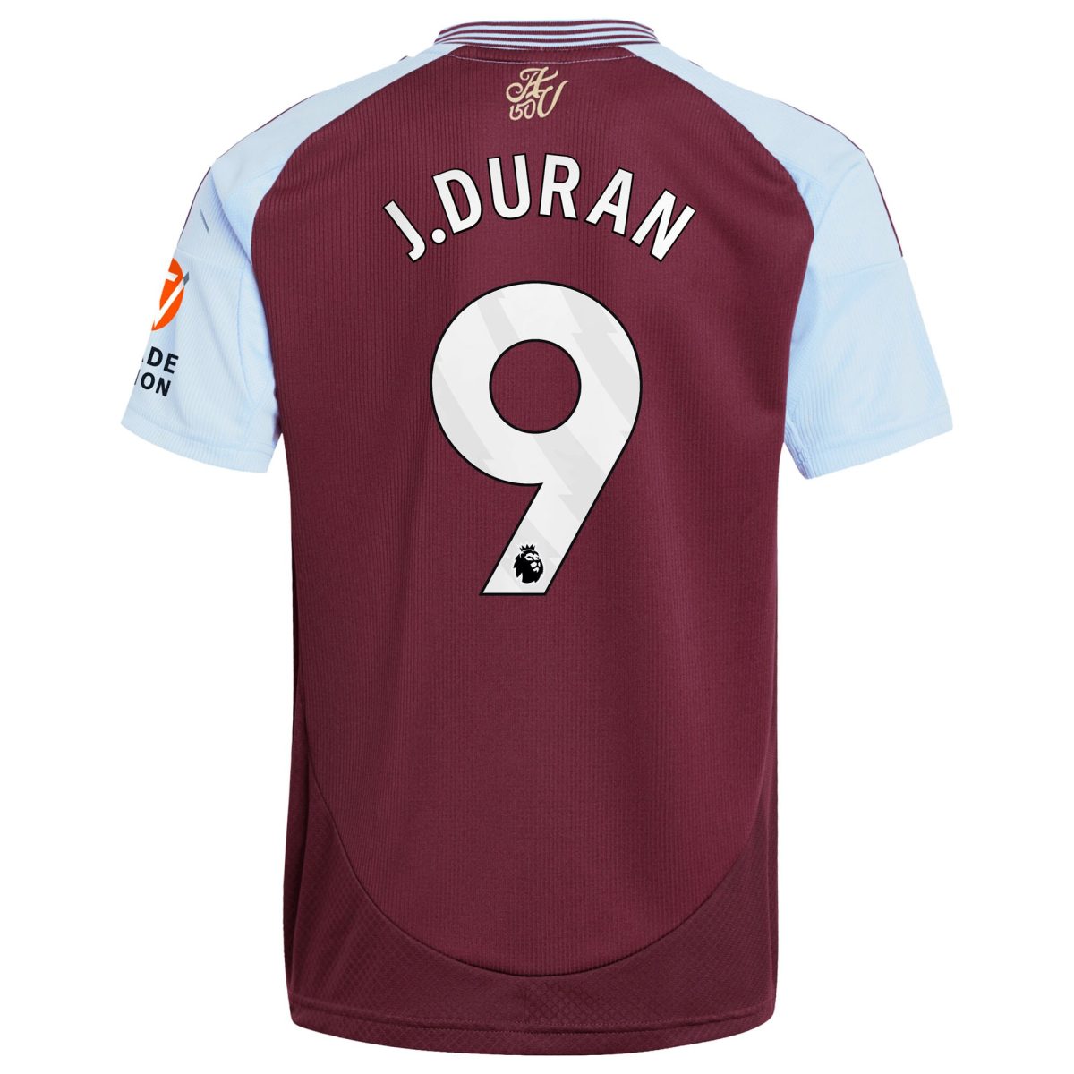 Aston Villa Shirts - aston villa adidas home shirt 2024-25 with j.duran 9 printing Collection of Official Fan Gear