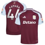 Aston Villa Shirts - aston villa adidas home shirt 2024-25 with kamara 44 printing Collection of Official Fan Gear