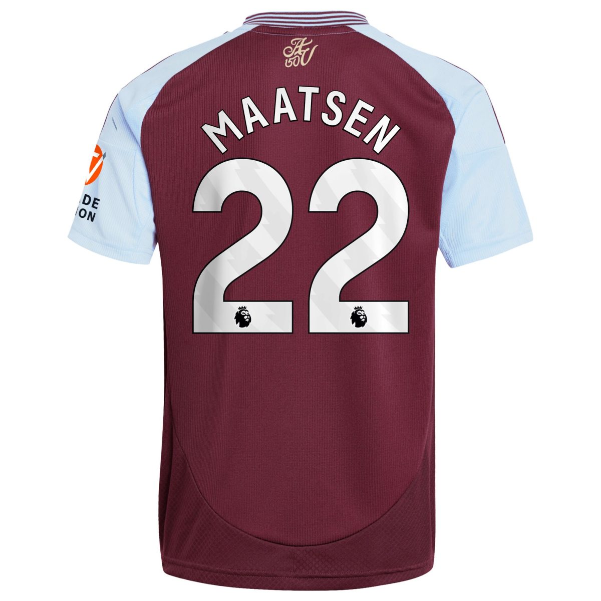 Aston Villa Shirts - aston villa adidas home shirt 2024-25 with maatsen 22 printing Collection of Official Fan Gear