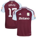 Aston Villa Shirts - aston villa adidas home shirt 2024-25 with malen 17 cup printing Collection of Official Fan Gear