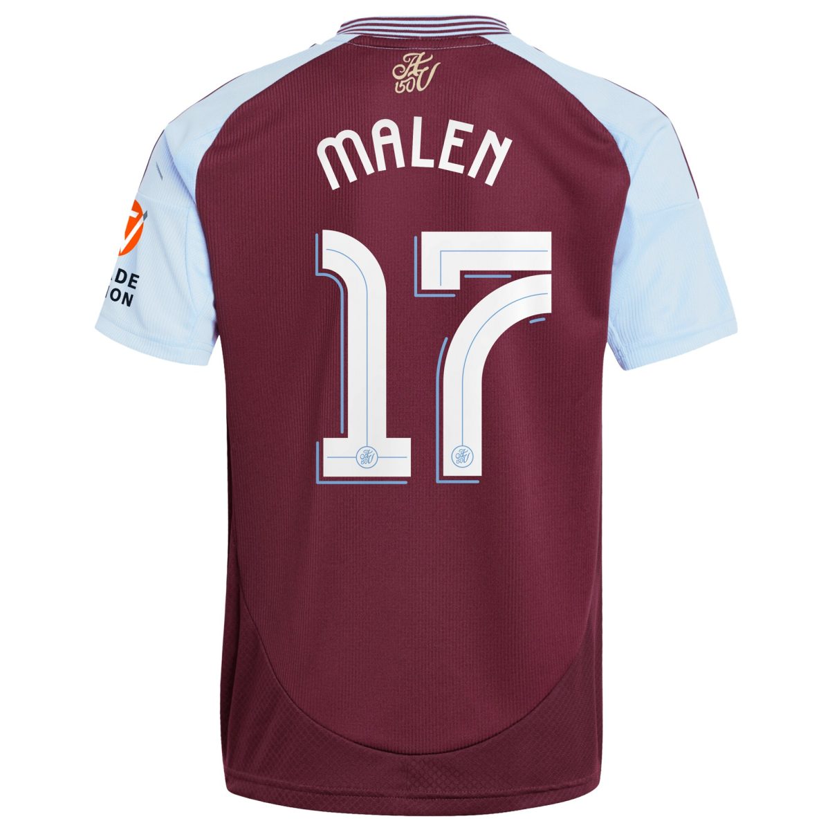 Aston Villa Shirts - aston villa adidas home shirt 2024-25 with malen 17 cup printing Collection of Official Fan Gear