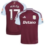 Aston Villa Shirts - aston villa adidas home shirt 2024-25 with malen 17 printing Collection of Official Fan Gear