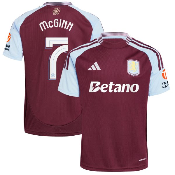 Aston Villa Shirts - aston villa adidas home shirt 2024-25 with mcginn 7 cup printing Collection of Official Fan Gear