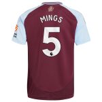 Aston Villa Shirts - aston villa adidas home shirt 2024-25 with mings 5 printing Collection of Official Fan Gear