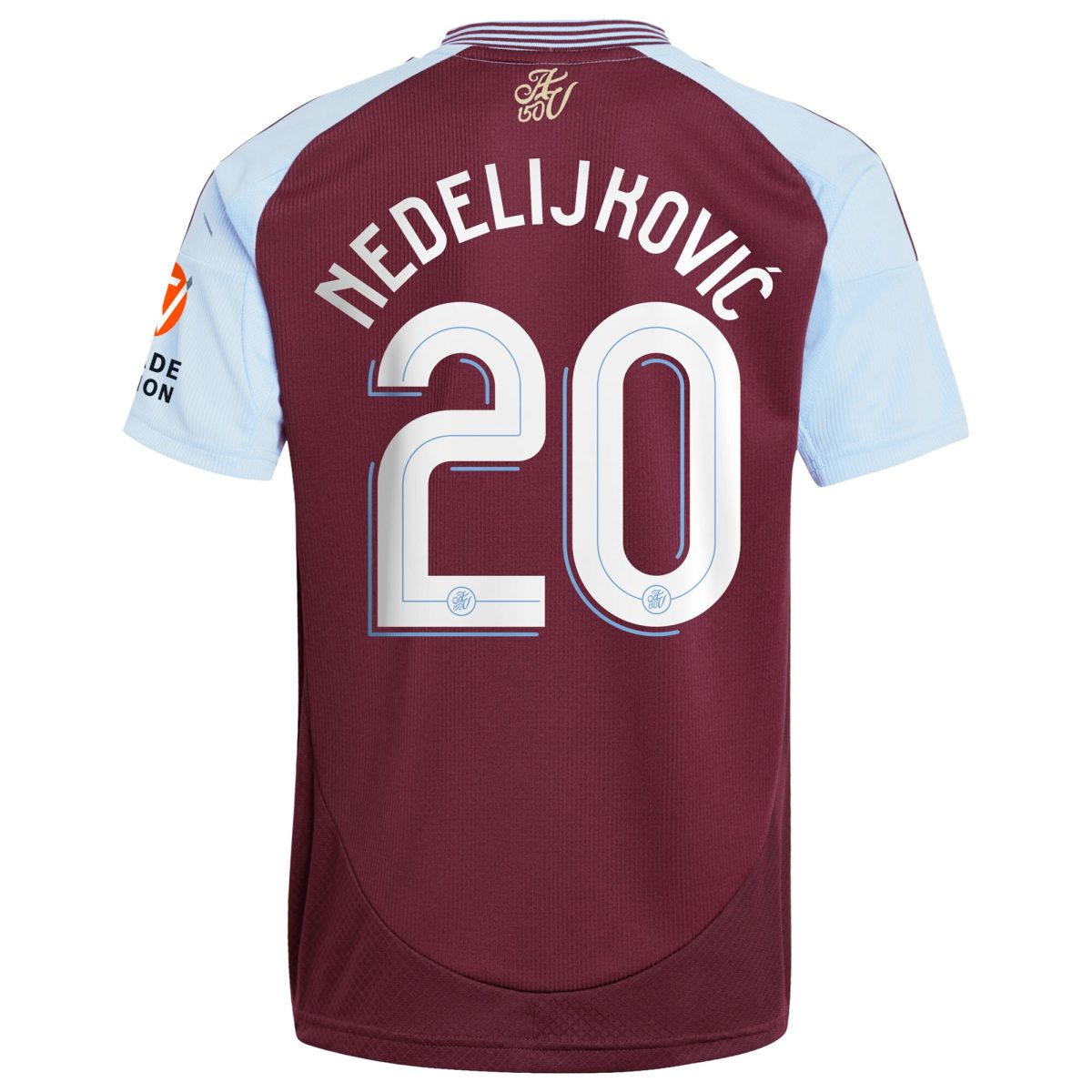 Aston Villa Shirts - aston villa adidas home shirt 2024-25 with nedeljković 20 cup printing Collection of Official Fan Gear