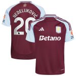 Aston Villa Shirts - aston villa adidas home shirt 2024-25 with nedeljković 20 printing Collection of Official Fan Gear
