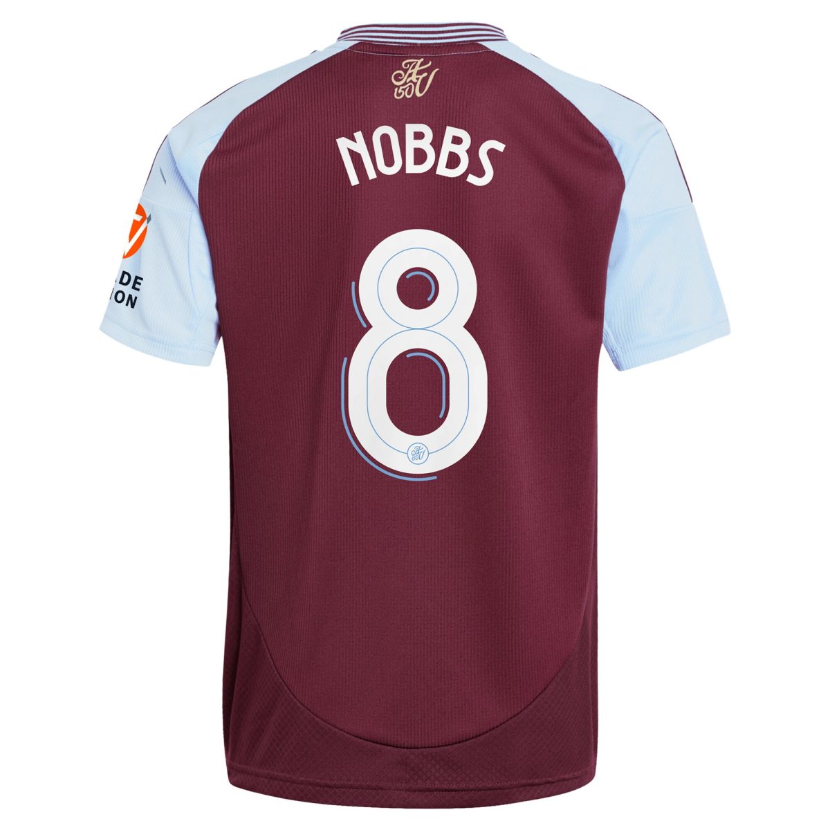 Aston Villa Shirts - aston villa adidas home shirt 2024-25 with nobbs 8 cup printing Collection of Official Fan Gear