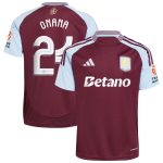 Aston Villa Shirts - aston villa adidas home shirt 2024-25 with onana 24 cup printing Collection of Official Fan Gear