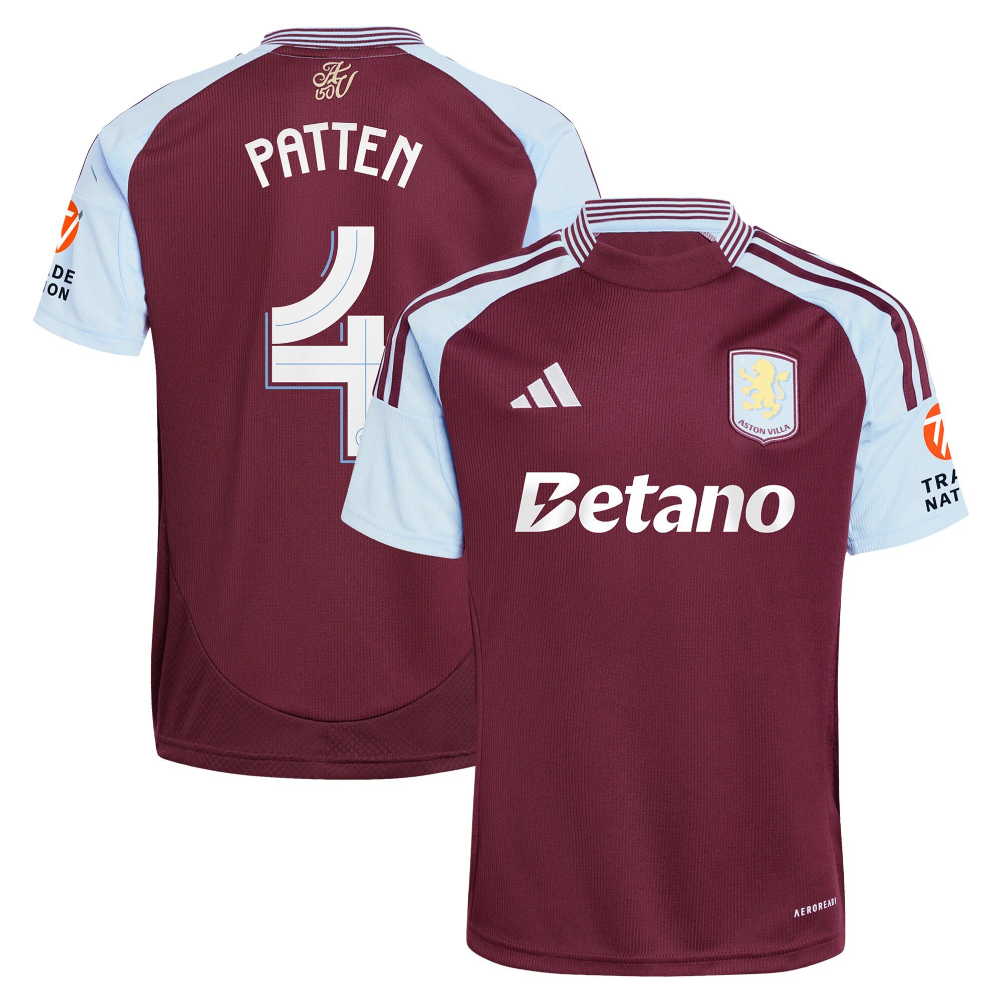 Aston Villa Shirts - aston villa adidas home shirt 2024-25 with patten 4 cup printing Collection of Official Fan Gear