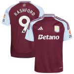 Aston Villa Shirts - aston villa adidas home shirt 2024-25 with rashford 9 printing Collection of Official Fan Gear