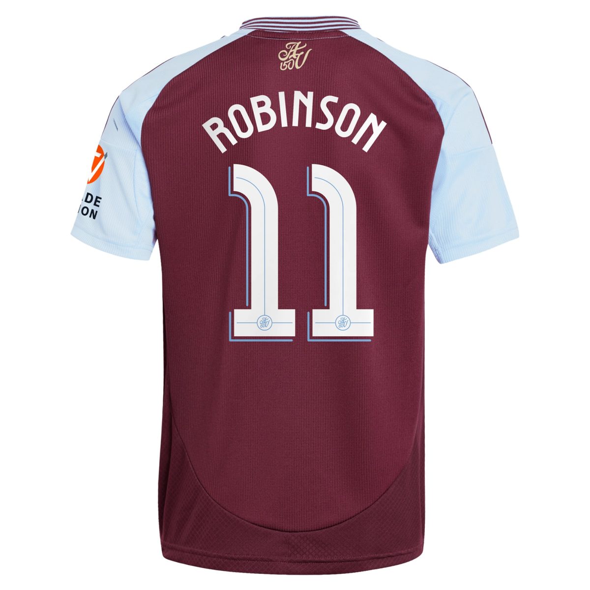Aston Villa Shirts - aston villa adidas home shirt 2024-25 with robinson 11 cup printing Collection of Official Fan Gear