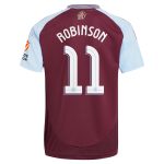 Aston Villa Shirts - aston villa adidas home shirt 2024-25 with robinson 11 cup printing Collection of Official Fan Gear