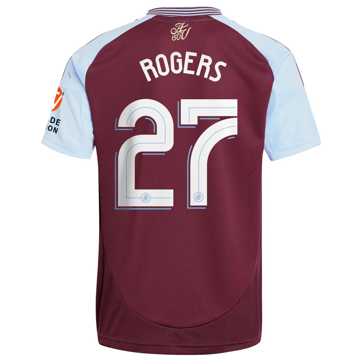 Aston Villa Shirts - aston villa adidas home shirt 2024-25 with rogers 27 cup printing Collection of Official Fan Gear