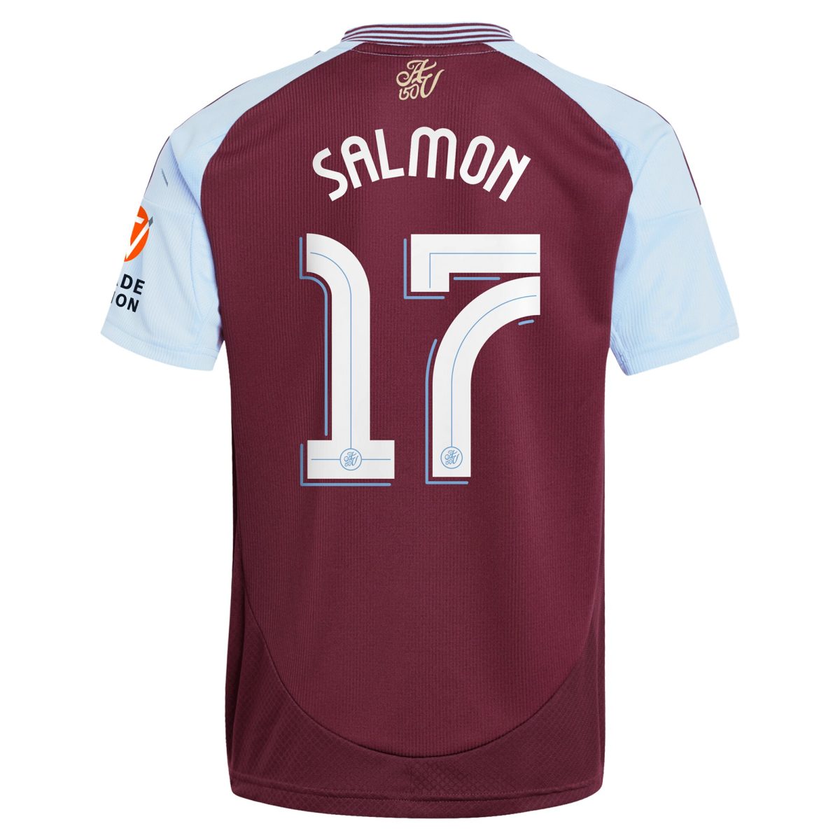 Aston Villa Shirts - aston villa adidas home shirt 2024-25 with salmon 17 cup printing Collection of Official Fan Gear