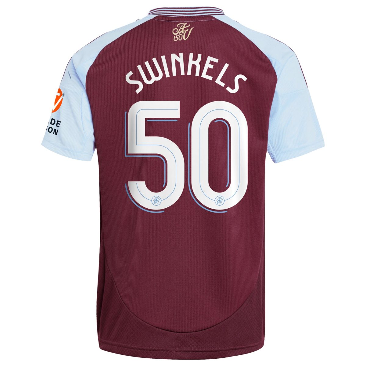Aston Villa Shirts - aston villa adidas home shirt 2024-25 with swinkels 50 cup printing Collection of Official Fan Gear
