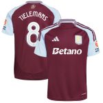 Aston Villa Shirts - aston villa adidas home shirt 2024-25 with tielemans 8 cup printing Collection of Official Fan Gear