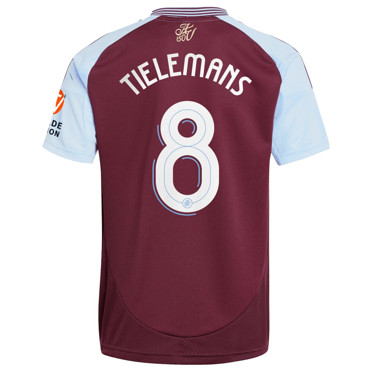 Aston Villa Shirts - aston villa adidas home shirt 2024-25 with tielemans 8 cup printing Collection of Official Fan Gear