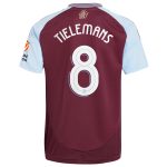 Aston Villa Shirts - aston villa adidas home shirt 2024-25 with tielemans 8 cup printing Collection of Official Fan Gear