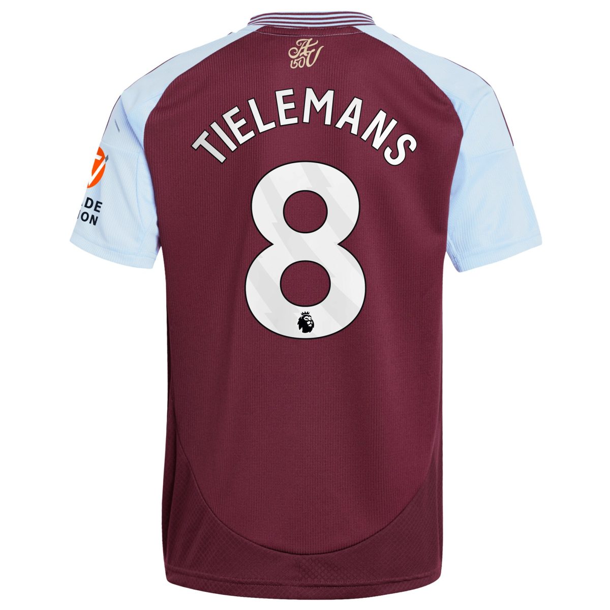 Aston Villa Shirts - aston villa adidas home shirt 2024-25 with tielemans 8 printing Collection of Official Fan Gear