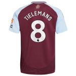 Aston Villa Shirts - aston villa adidas home shirt 2024-25 with tielemans 8 printing Collection of Official Fan Gear