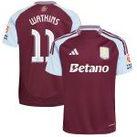 Aston Villa Shirts - aston villa adidas home shirt 2024-25 with watkins 11 cup printing Collection of Official Fan Gear