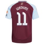 Aston Villa Shirts - aston villa adidas home shirt 2024-25 with watkins 11 cup printing Collection of Official Fan Gear