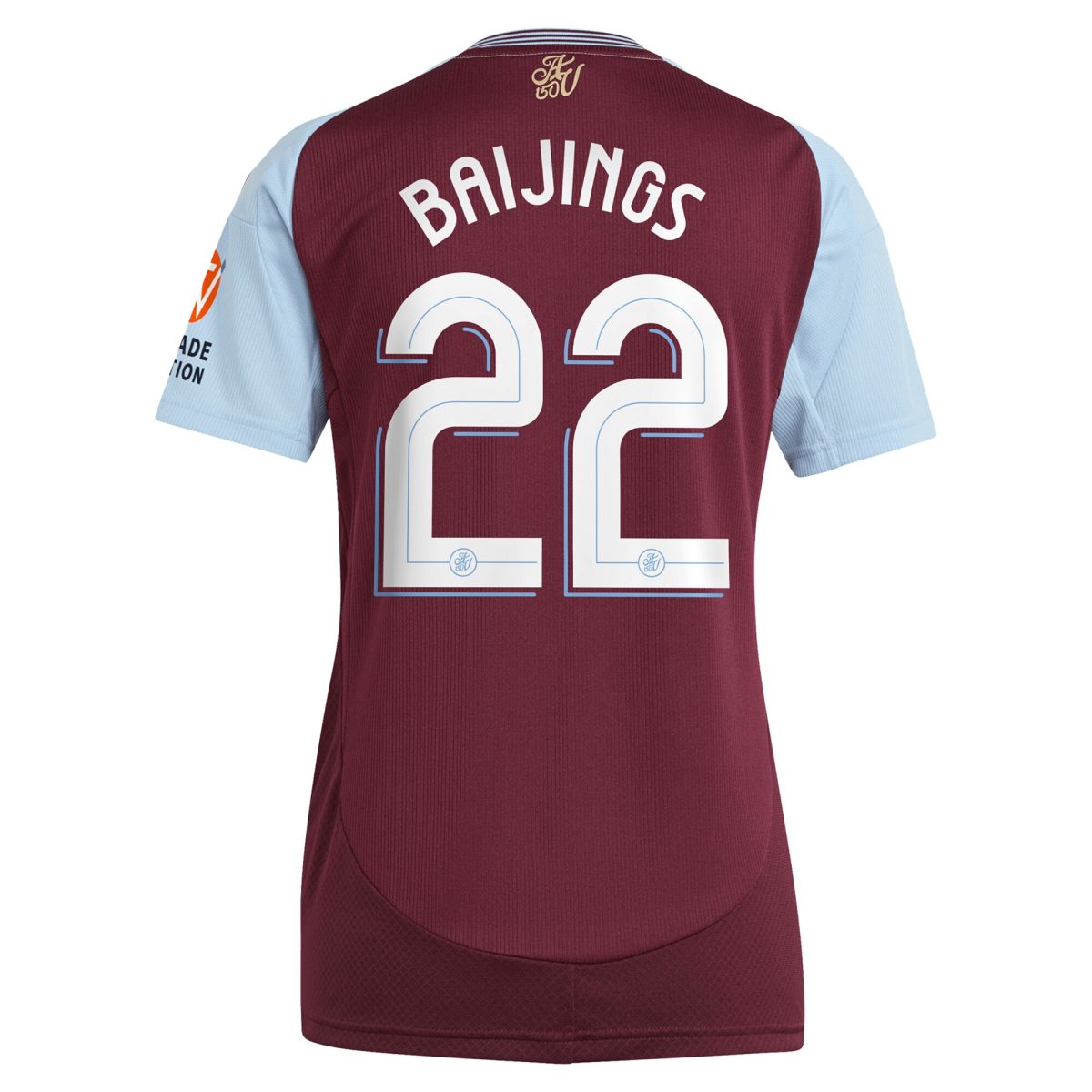 Aston Villa Shirts - aston villa adidas home shirt 2024-25 – womens with baijings 22 cup printing Collection of Official Fan Gear