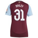 Aston Villa Shirts - aston villa adidas home shirt 2024-25 – womens with bailey 31 cup printing Collection of Official Fan Gear