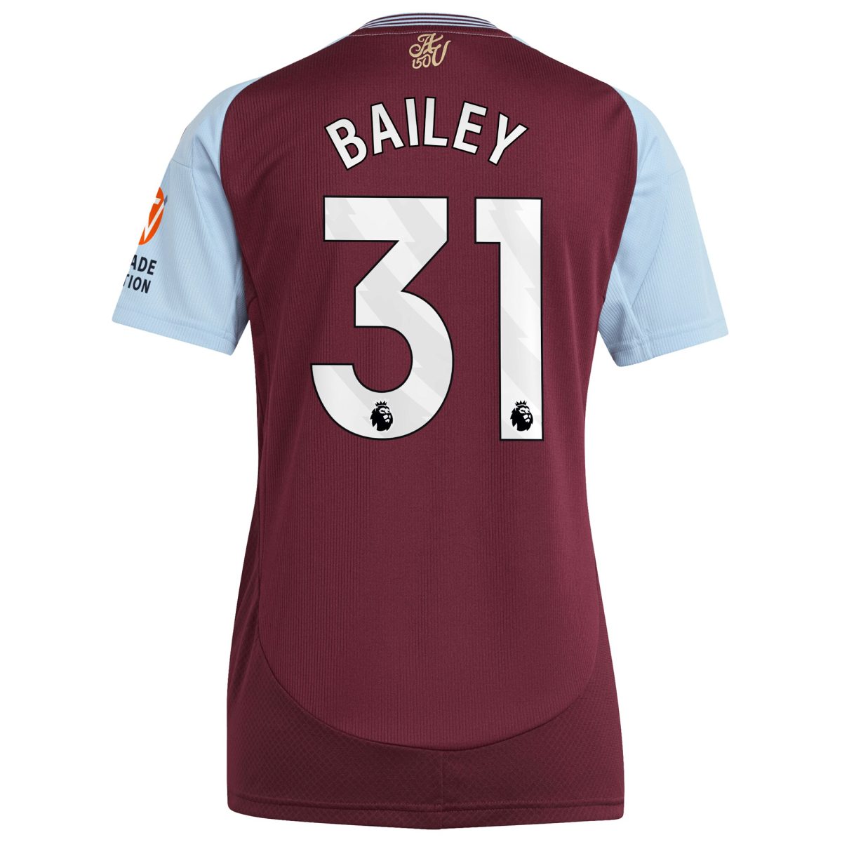 Aston Villa Shirts - aston villa adidas home shirt 2024-25 – womens with bailey 31 printing Collection of Official Fan Gear
