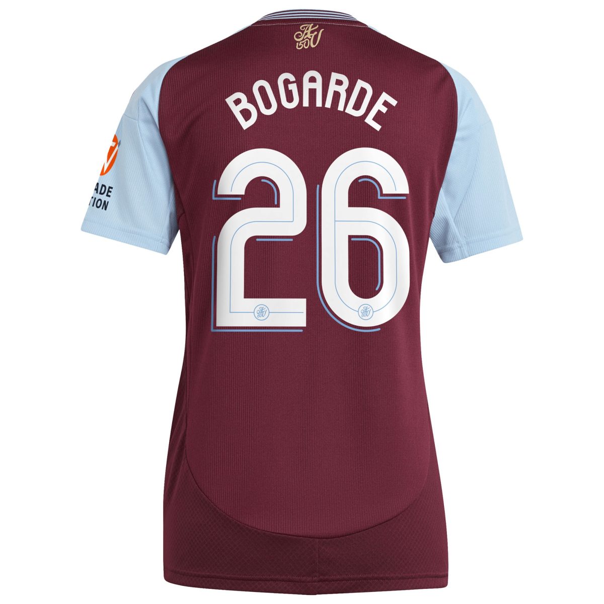 Aston Villa Shirts - aston villa adidas home shirt 2024-25 – womens with bogarde 26 cup printing Collection of Official Fan Gear